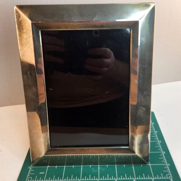 Vintage Silver Tone Picture Frame 5"x7" Hinged Back Stand Classic Home Decor - Picture 9 of 15